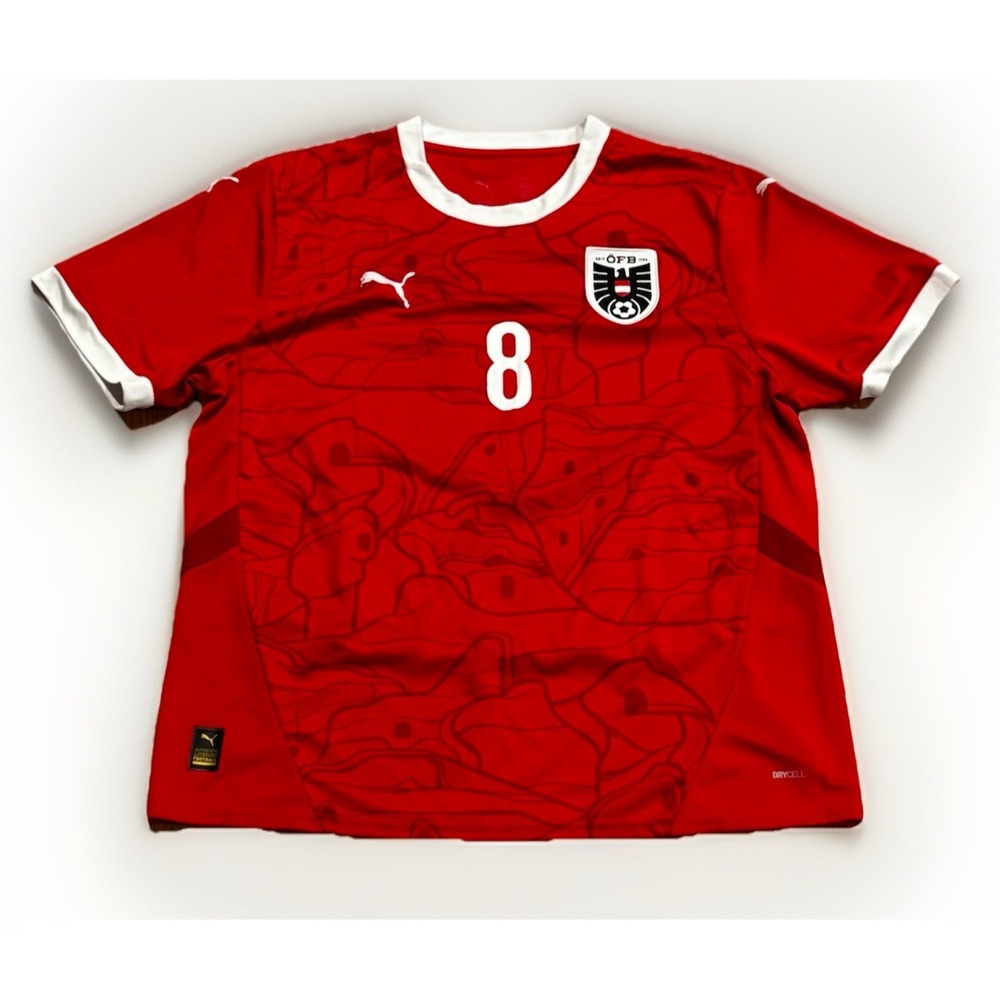 2024 Puma Austria Home Soccer Jersey #8 Alaba XL Bayern Munich Euro